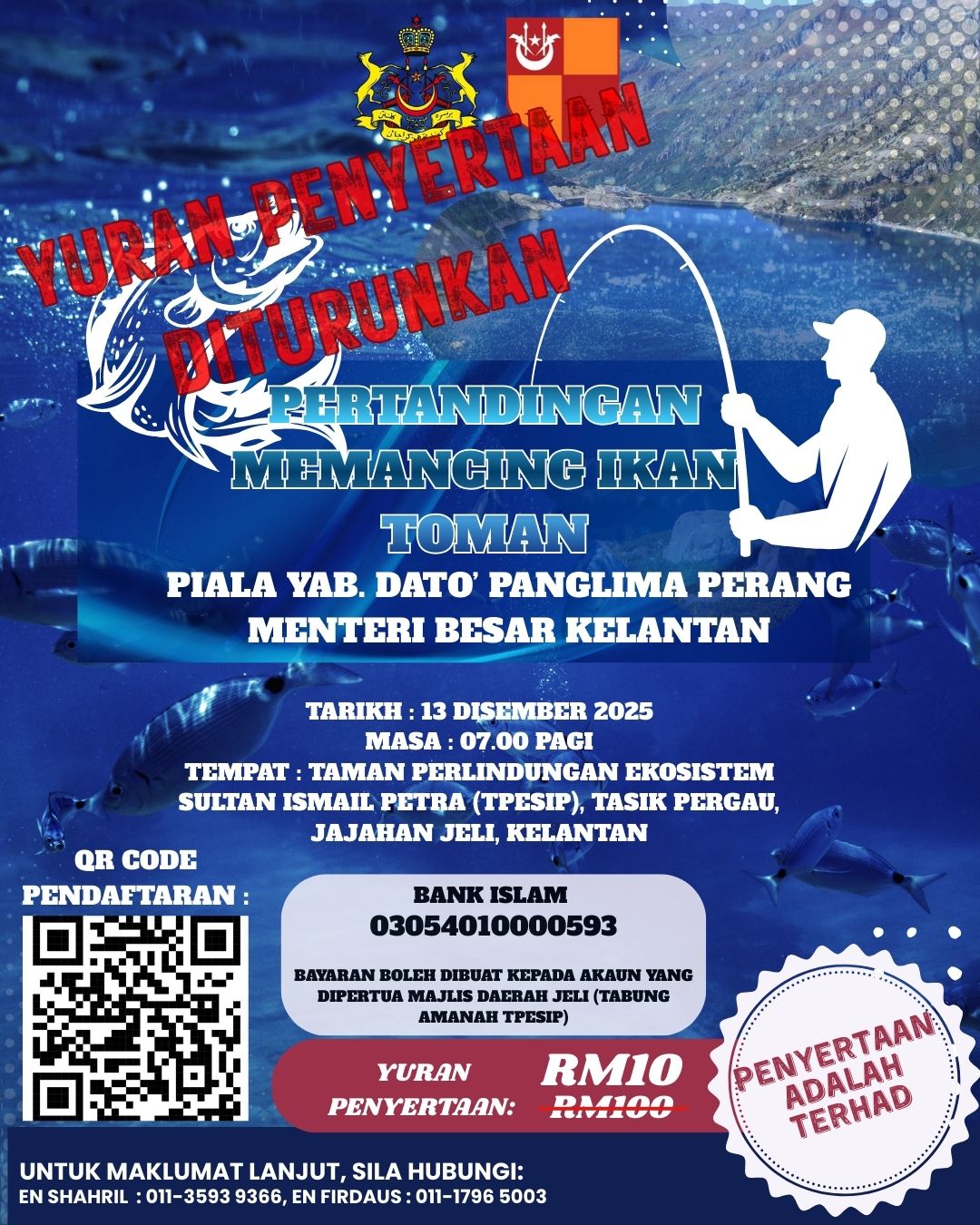 Pertandingan Memancing Ikan Toman Piala YAB. Dato' Panglima Perang, Menteri Besar Kelantan!