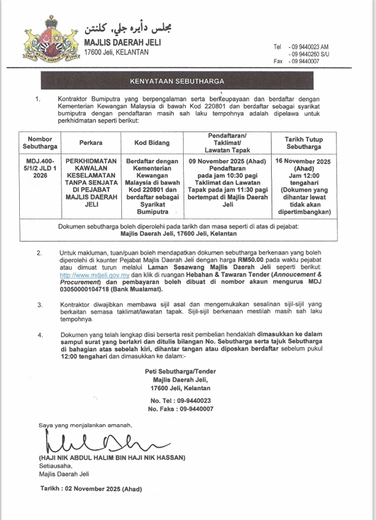 2025-Iklan Sebutharga (09 NOVEMBER 2025 - 16 NOVEMBER 2025)