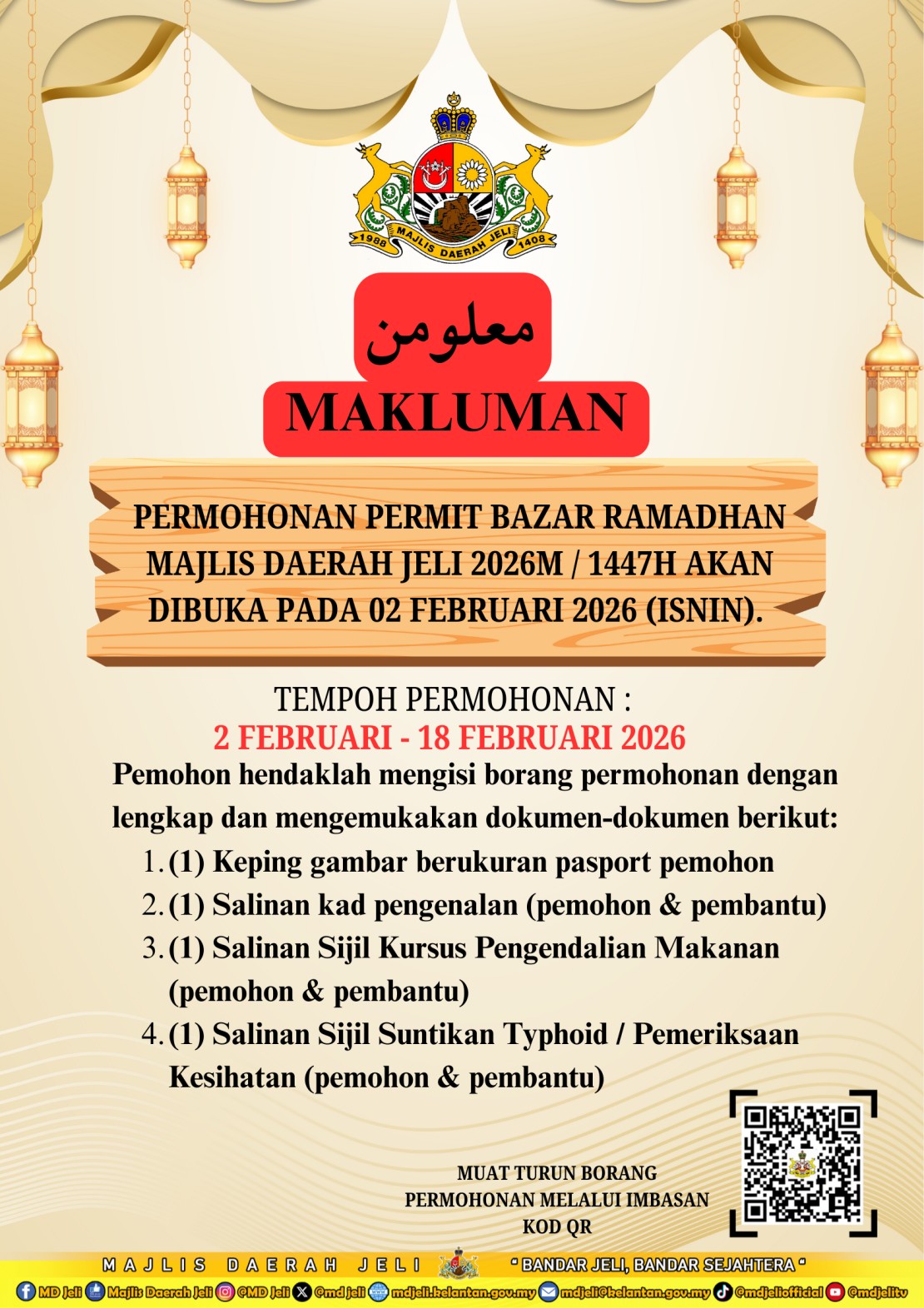 PEMAKLUMAN PERMOHONAN PERMIT BAZAR